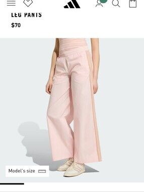 Adidas Women’s Pink Wide-Leg Track Pants